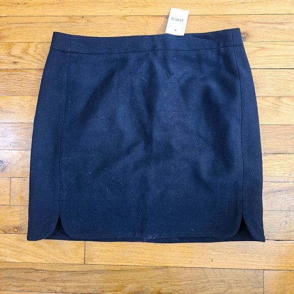 J Crew Mini Skirt Womens 4 Blue Wool Straight Work Casual - Picture 1 of 6